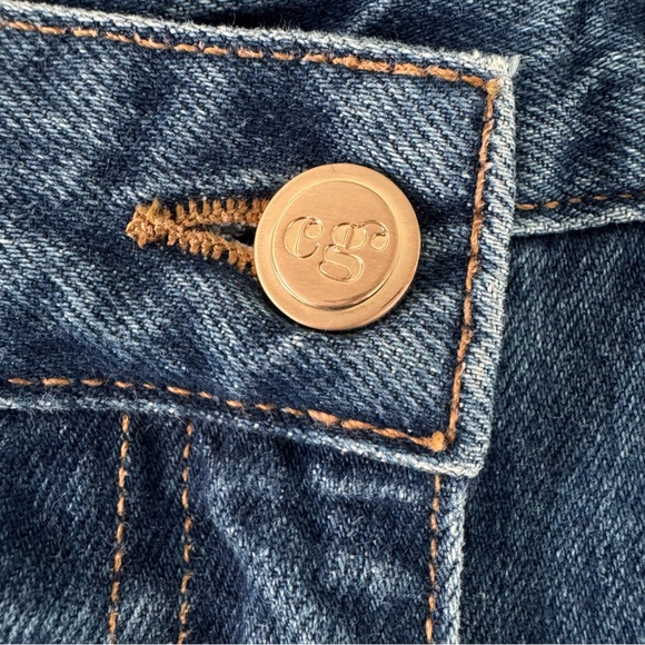 Cult Gaia Denim Midi Skirt Front Slit High Rise Blue Size 26 NWT - Picture 7 of 11